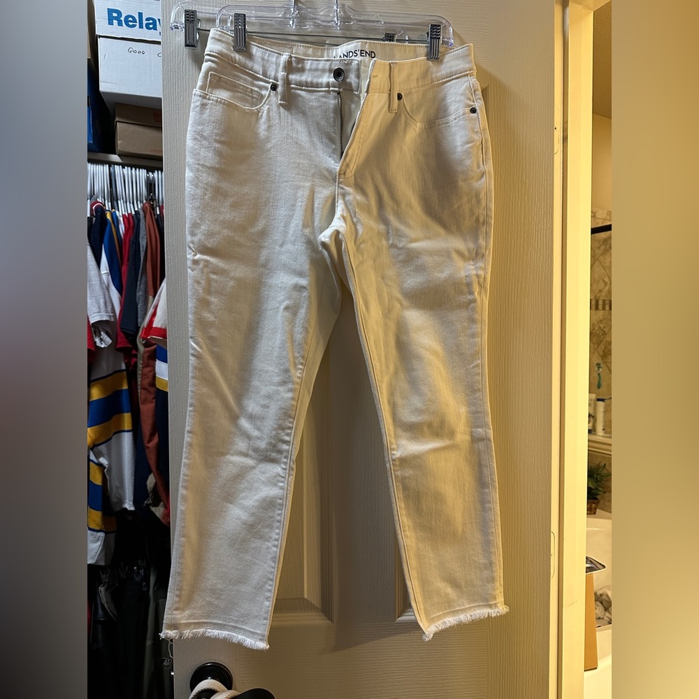 Women’s Lands End White Jeans 12P